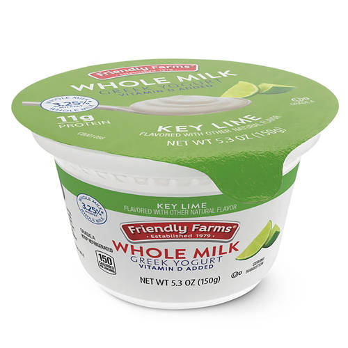 Friendly Farms Whole Milk Key Lime Greek Yogurt, 4 count